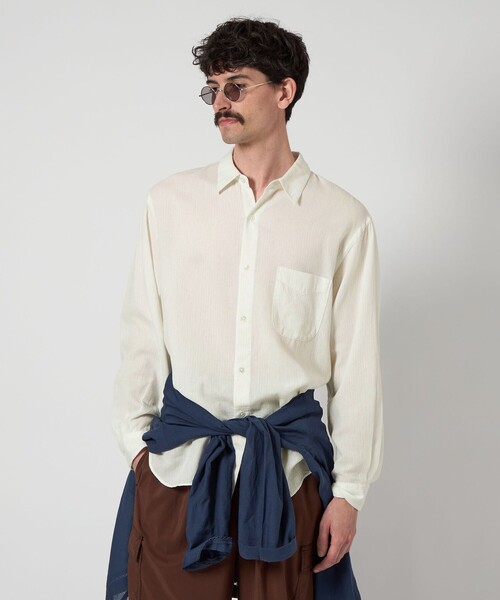 【最終値下げ　美品】Steven Alan☆シャツ　長袖シャツ☆L☆ベージュ STEVEN ALAN シャツ 「Steven Alan」 スラブ レギュラーカラー