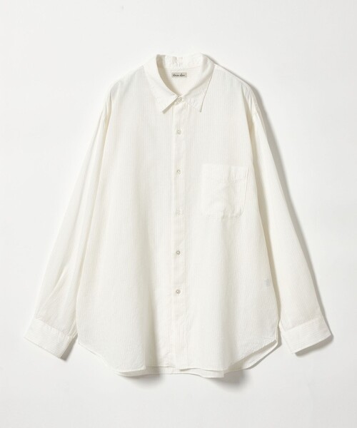 Steven Alan＞ CC ピケ ストライプ レギュラーカラー シャツ