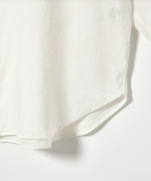 Steven Alan＞ CC ピケ ストライプ レギュラーカラー シャツ