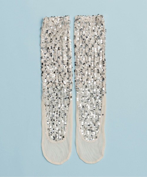 MAISON SPECIAL(メゾンスペシャル)の「Sparkly Socks/キラキラソックス(ソックス/靴下・レディース・ホワイト/ゴールド/ブラック・FREE)」の7枚目の写真