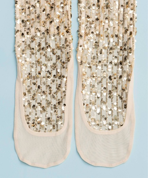 MAISON SPECIAL(メゾンスペシャル)の「Sparkly Socks/キラキラソックス(ソックス/靴下・レディース・ホワイト/ゴールド/ブラック・FREE)」の6枚目の写真