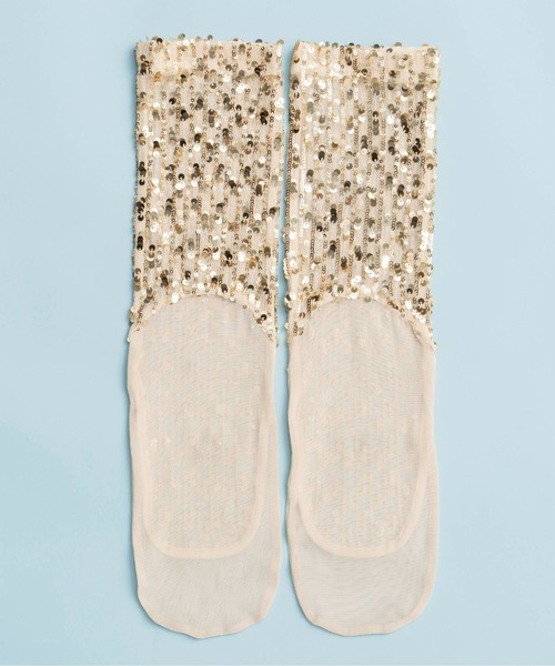 MAISON SPECIAL(メゾンスペシャル)の「Sparkly Socks/キラキラソックス(ソックス/靴下・レディース・ホワイト/ゴールド/ブラック・FREE)」の4枚目の写真