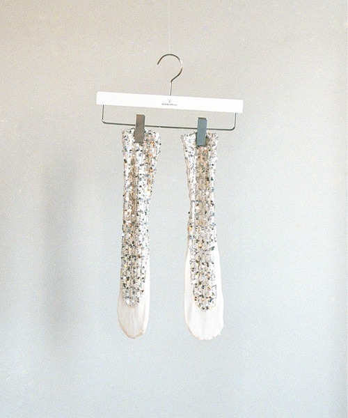 MAISON SPECIAL(メゾンスペシャル)の「Sparkly Socks/キラキラソックス(ソックス/靴下・レディース・ホワイト/ゴールド/ブラック・FREE)」の8枚目の写真