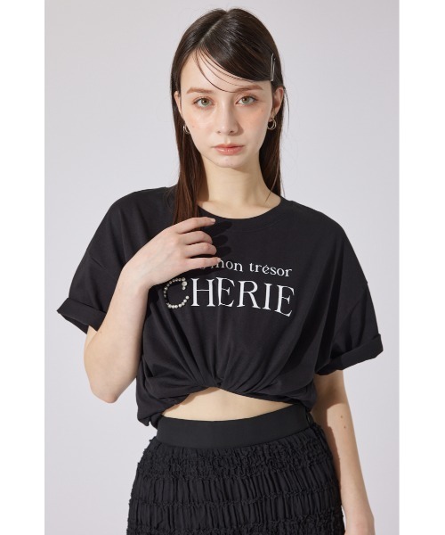 rienda(リエンダ)の「パールロゴビッグTシャツ 半袖 夏服(Tシャツ/カットソー・レディース・ホワイト/杢グレー/ライトピンク/ブラック・FREE)」の6枚目の写真
