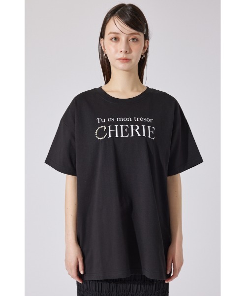 rienda パールロゴビッグTシャツ セール】パールロゴビッグTシャツ 半袖 夏服（Tシャツ