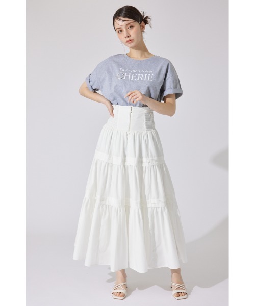 rienda(リエンダ)の「パールロゴビッグTシャツ 半袖 夏服(Tシャツ/カットソー・レディース・ホワイト/杢グレー/ライトピンク/ブラック・FREE)」の22枚目の写真