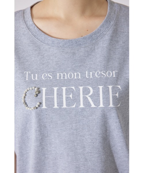 rienda(リエンダ)の「パールロゴビッグTシャツ 半袖 夏服(Tシャツ/カットソー・レディース・ホワイト/杢グレー/ライトピンク/ブラック・FREE)」の20枚目の写真