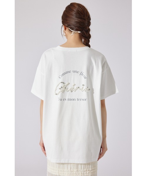 rienda(リエンダ)の「パールロゴビッグTシャツ 半袖 夏服(Tシャツ/カットソー・レディース・ホワイト/杢グレー/ライトピンク/ブラック・FREE)」の12枚目の写真