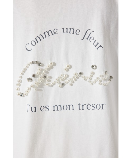 rienda(リエンダ)の「パールロゴビッグTシャツ 半袖 夏服(Tシャツ/カットソー・レディース・ホワイト/杢グレー/ライトピンク/ブラック・FREE)」の10枚目の写真