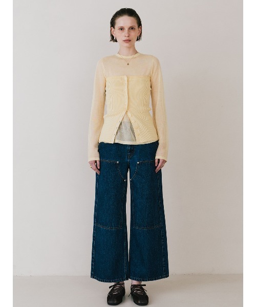 CREDONA(クレドナ)の「RIB BUSTIER SET KNIT/リブビスチェセットニット(Tシャツ/カットソー・レディース・グレー/ブルー/イエロー・FREE)」の17枚目の写真