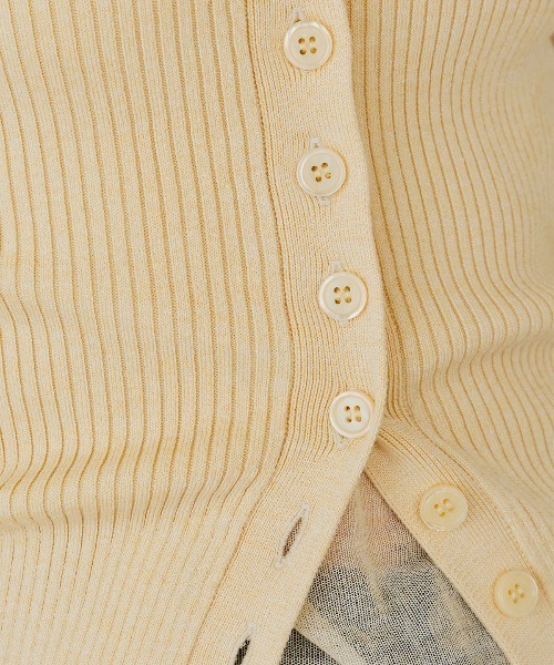 CREDONA(クレドナ)の「RIB BUSTIER SET KNIT/リブビスチェセットニット(Tシャツ/カットソー・レディース・グレー/ブルー/イエロー・FREE)」の19枚目の写真