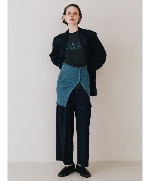 CREDONA(クレドナ)の「RIB BUSTIER SET KNIT/リブビスチェセットニット(Tシャツ/カットソー・レディース・グレー/ブルー/イエロー・FREE)」の11枚目の写真