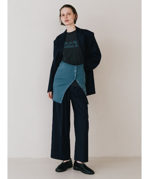 CREDONA(クレドナ)の「RIB BUSTIER SET KNIT/リブビスチェセットニット(Tシャツ/カットソー・レディース・グレー/ブルー/イエロー・FREE)」の9枚目の写真