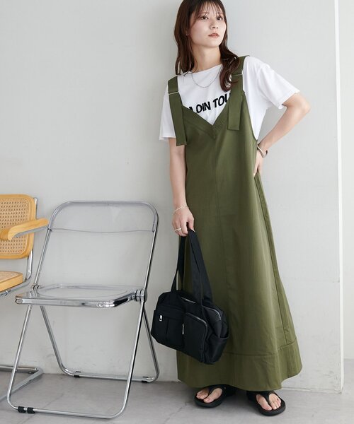 DISCOAT（ディスコート）の「【新色追加!/WEB限定】ツイルジャンスカ（サロペット/オーバーオール・レディース・ブラック/ライトベージュ/モカ/カーキ・MEDIUM）」の7枚目の写真