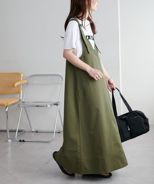 DISCOAT（ディスコート）の「【新色追加!/WEB限定】ツイルジャンスカ（サロペット/オーバーオール・レディース・ブラック/ライトベージュ/モカ/カーキ・MEDIUM）」の8枚目の写真