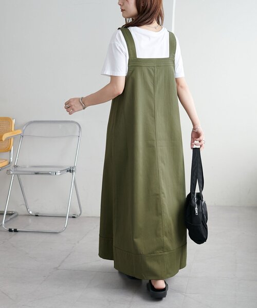 DISCOAT（ディスコート）の「【新色追加!/WEB限定】ツイルジャンスカ（サロペット/オーバーオール・レディース・ブラック/ライトベージュ/モカ/カーキ・MEDIUM）」の9枚目の写真