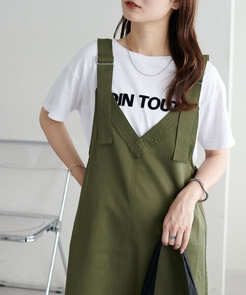 DISCOAT（ディスコート）の「【新色追加!/WEB限定】ツイルジャンスカ（サロペット/オーバーオール・レディース・ブラック/ライトベージュ/モカ/カーキ・MEDIUM）」の10枚目の写真