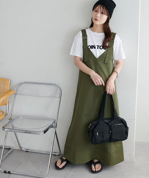 DISCOAT（ディスコート）の「【新色追加!/WEB限定】ツイルジャンスカ（サロペット/オーバーオール・レディース・ブラック/ライトベージュ/モカ/カーキ・MEDIUM）」の13枚目の写真