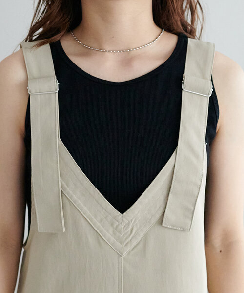 DISCOAT（ディスコート）の「【新色追加!/WEB限定】ツイルジャンスカ（サロペット/オーバーオール・レディース・ブラック/ライトベージュ/モカ/カーキ・MEDIUM）」の16枚目の写真