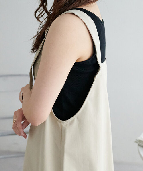 DISCOAT（ディスコート）の「【新色追加!/WEB限定】ツイルジャンスカ（サロペット/オーバーオール・レディース・ブラック/ライトベージュ/モカ/カーキ・MEDIUM）」の18枚目の写真