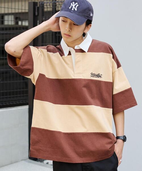 WEGO(ウィゴー)の「WEGO/ヘビーウェイトラガーシャツ(ポロシャツ・メンズ・ブラウン/オフホワイト・MEDIUM/LARGE)」の21枚目の写真