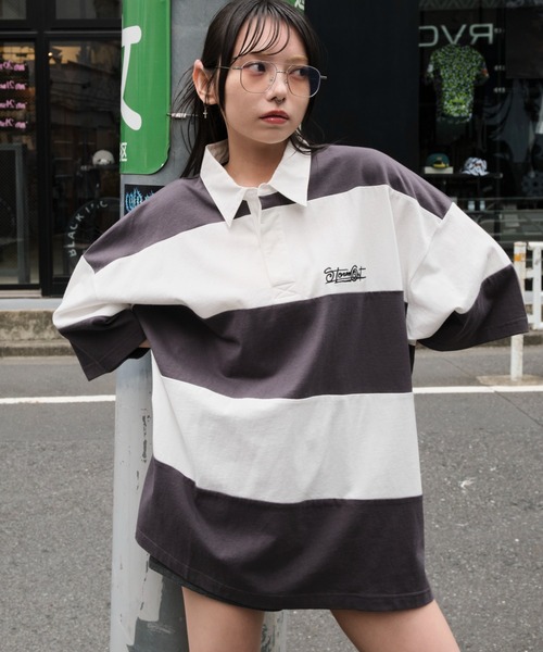 WEGO(ウィゴー)の「WEGO/ヘビーウェイトラガーシャツ(ポロシャツ・メンズ・ブラウン/オフホワイト・MEDIUM/LARGE)」の6枚目の写真