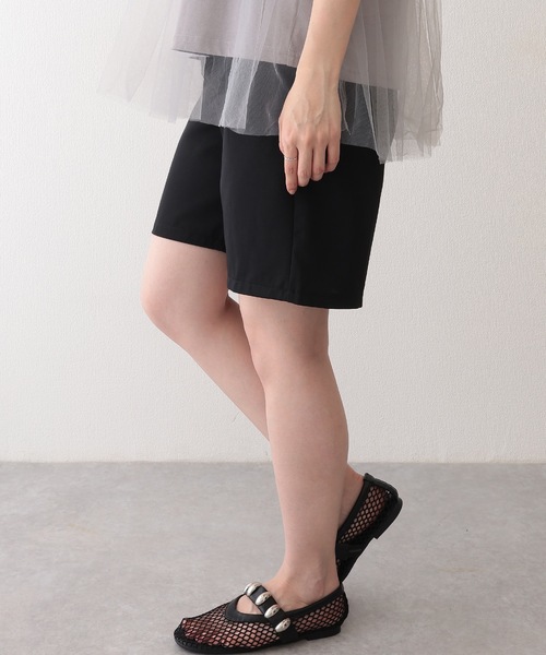 Lace Ladies(レースレディース)の「タック入り ハイウエスト セミフレア ハーフ パンツ(その他パンツ・レディース・グレー/ブラウン/ブラック・L/M/XL/S)」の8枚目の写真