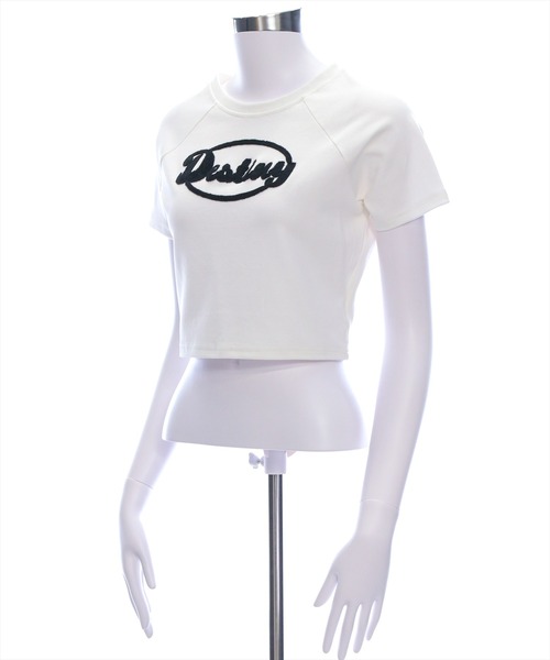 clear（クリア）の「刺繍ロゴチビT[着回し力抜群 大人 カジュアル 韓国ファッション]（Tシャツ/カットソー・レディース・オフホワイト/ホワイト×ブラック/ブラック・F）」の10枚目の写真