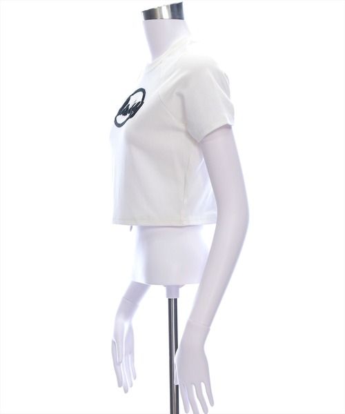 clear（クリア）の「刺繍ロゴチビT[着回し力抜群 大人 カジュアル 韓国ファッション]（Tシャツ/カットソー・レディース・オフホワイト/ホワイト×ブラック/ブラック・F）」の11枚目の写真