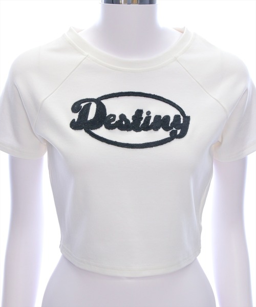 clear（クリア）の「刺繍ロゴチビT[着回し力抜群 大人 カジュアル 韓国ファッション]（Tシャツ/カットソー・レディース・オフホワイト/ホワイト×ブラック/ブラック・F）」の14枚目の写真