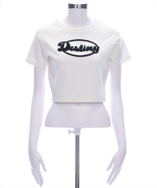 clear（クリア）の「刺繍ロゴチビT[着回し力抜群 大人 カジュアル 韓国ファッション]（Tシャツ/カットソー・レディース・オフホワイト/ホワイト×ブラック/ブラック・F）」の20枚目の写真