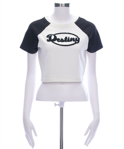 clear（クリア）の「刺繍ロゴチビT[着回し力抜群 大人 カジュアル 韓国ファッション]（Tシャツ/カットソー・レディース・オフホワイト/ホワイト×ブラック/ブラック・F）」の21枚目の写真