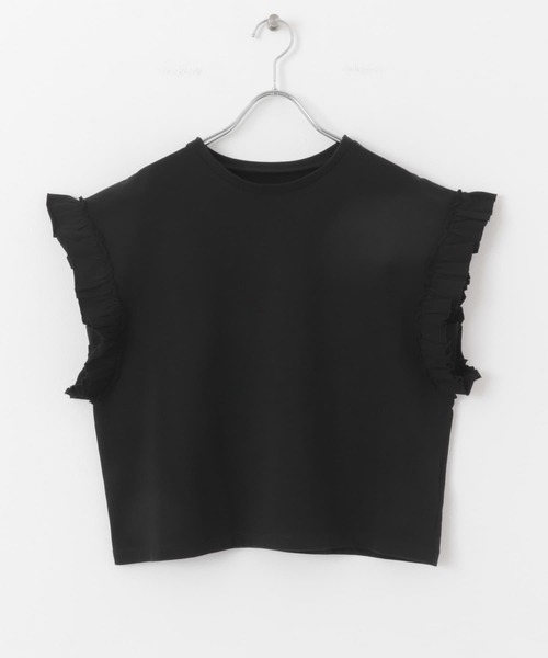 URBAN RESEARCH DOORS(アーバンリサーチドアーズ)の「フリルスリーブプルオーバー(Tシャツ/カットソー・レディース・グレー/オフホワイト/ブラック・MEDIUM)」の4枚目の写真