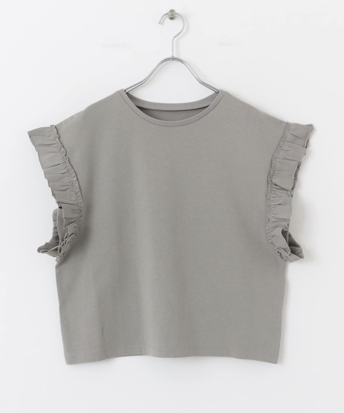 URBAN RESEARCH DOORS(アーバンリサーチドアーズ)の「フリルスリーブプルオーバー(Tシャツ/カットソー・レディース・グレー/オフホワイト/ブラック・MEDIUM)」の5枚目の写真