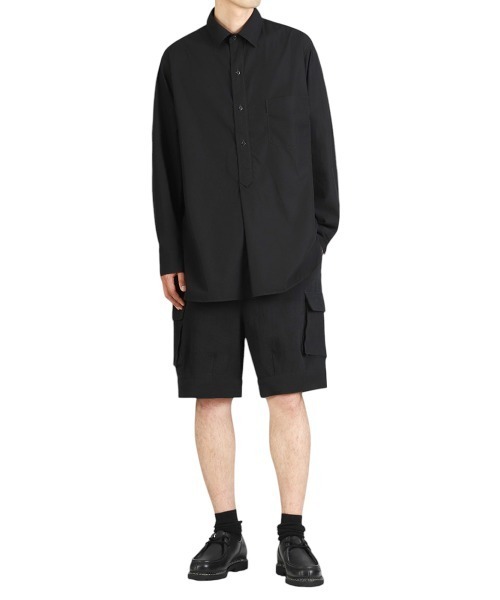 BALLAST ARK（バラストアーク）の「BALLAST ARK / バラストアーク：COTTON LINEN CARGO SHORTS：BA11-SP01[AST]（カーゴパンツ・メンズ・ブラック/アイボリー・M/L）」の20枚目の写真