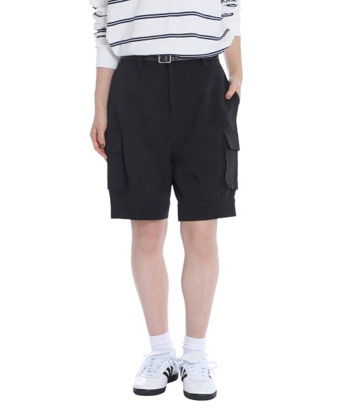 BALLAST ARK（バラストアーク）の「BALLAST ARK / バラストアーク：COTTON LINEN CARGO SHORTS：BA11-SP01[AST]（カーゴパンツ・メンズ・ブラック/アイボリー・M/L）」の21枚目の写真