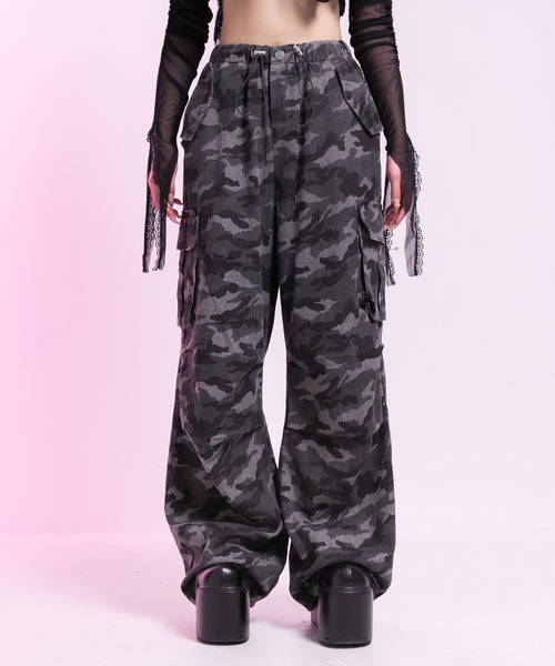 迷彩 ワークパンツ ギャル HTH セール】ピンクレオパードor迷彩ゆるギャルパンツ（その他パンツ