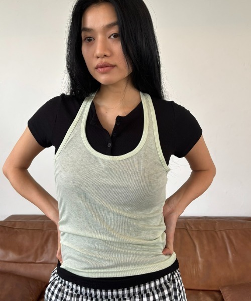 izumi BODY LABO カップ付きキャミソール 魅せるアウター
