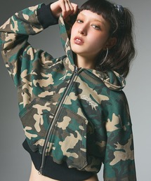X-girl（エックスガール）の「ONE POINT PENCIL SCRIPT LOGO ZIP UP SWEAT HOODIE（パーカー・レディース）」
