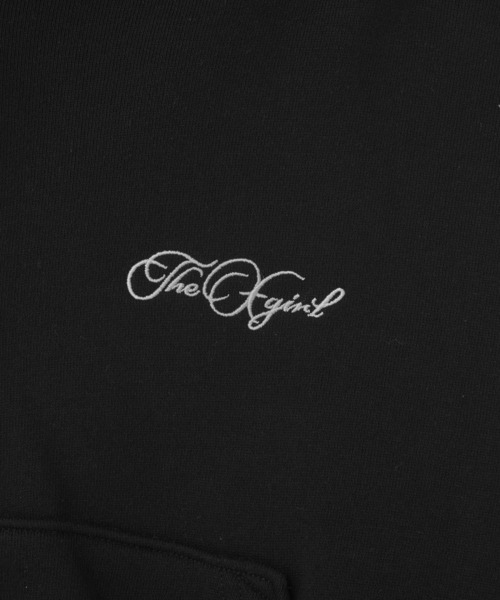 X-girl(エックスガール)の「ONE POINT PENCIL SCRIPT LOGO ZIP UP SWEAT HOODIE(パーカー・レディース・アッシュ/カモフラージュ/ブラック・S/M)」の9枚目の写真