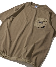【GERRY/ジェリー】ドライタッチ ナイロンポケット付き ショートスリーブTシャツ / ドローコードTシャツ