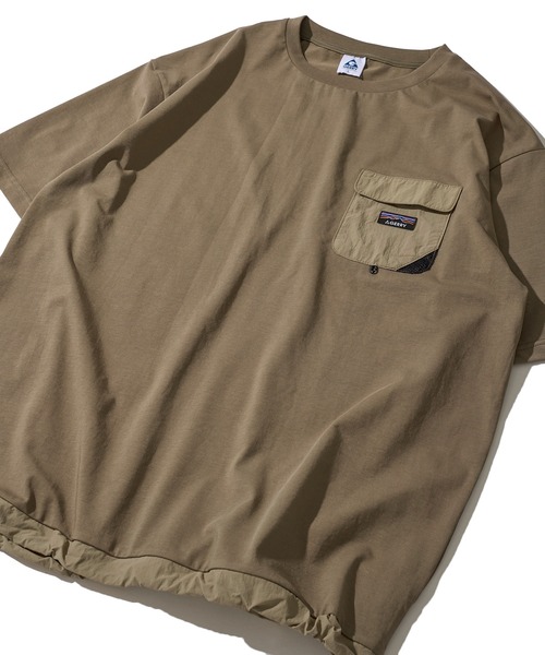 GERRY(ジェリー)の「【GERRY/ジェリー】ドライタッチ ナイロンポケット付き ショートスリーブTシャツ / ドローコードTシャツ(Tシャツ/カットソー・メンズ・アイボリー/カーキ/ライトグレー/チャコールグレー/ブラック・LARGE/X-LARGE/MEDIUM)」の5枚目の写真