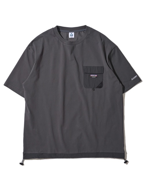 GERRY(ジェリー)の「【GERRY/ジェリー】ドライタッチ ナイロンポケット付き ショートスリーブTシャツ / ドローコードTシャツ(Tシャツ/カットソー・メンズ・アイボリー/カーキ/ライトグレー/チャコールグレー/ブラック・LARGE/X-LARGE/MEDIUM)」の6枚目の写真
