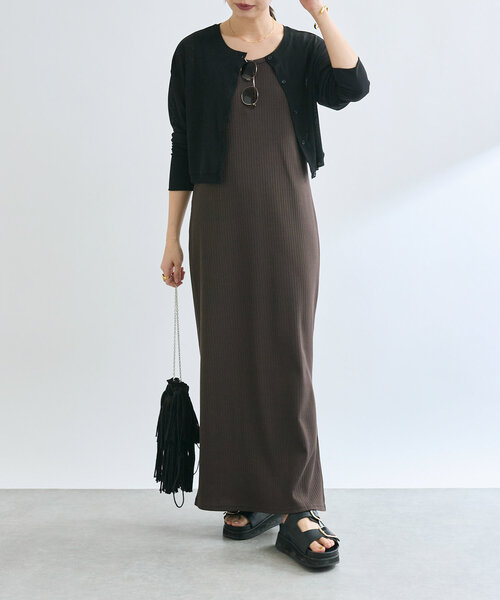 RIVE DROITE（リヴドロワ）の「【MONN.:.(モン)】クルーネックショートカーディガン（Tシャツ/カットソー・レディース・ブラック/ブルー・FREE）」の3枚目の写真