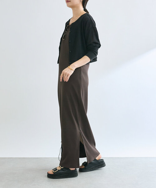 RIVE DROITE（リヴドロワ）の「【MONN.:.(モン)】クルーネックショートカーディガン（Tシャツ/カットソー・レディース・ブラック/ブルー・FREE）」の5枚目の写真