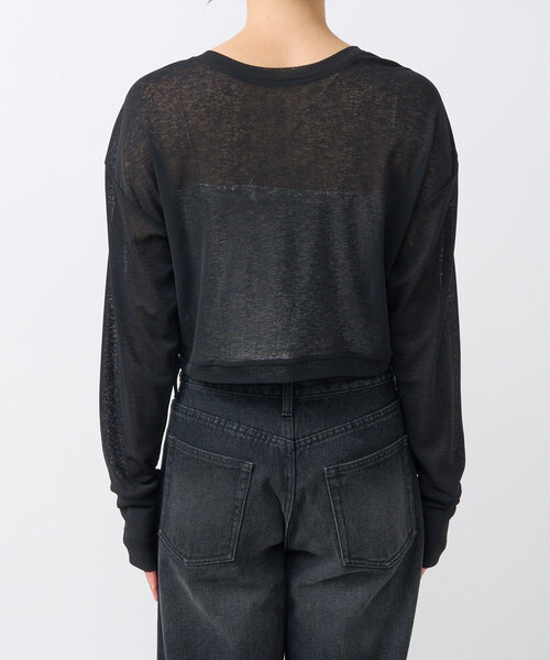 RIVE DROITE（リヴドロワ）の「【MONN.:.(モン)】クルーネックショートカーディガン（Tシャツ/カットソー・レディース・ブラック/ブルー・FREE）」の12枚目の写真