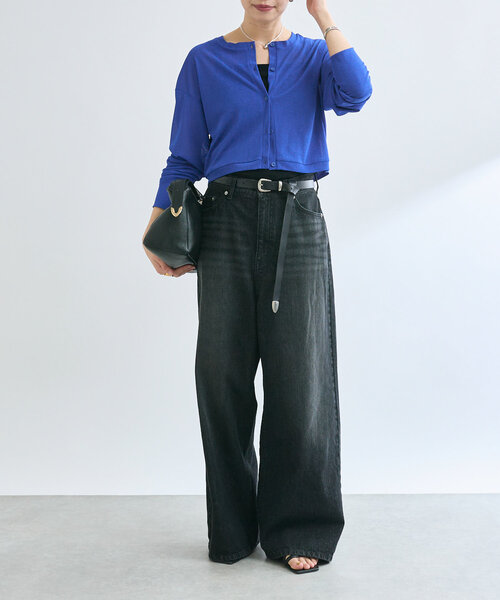 RIVE DROITE（リヴドロワ）の「【MONN.:.(モン)】クルーネックショートカーディガン（Tシャツ/カットソー・レディース・ブラック/ブルー・FREE）」の18枚目の写真