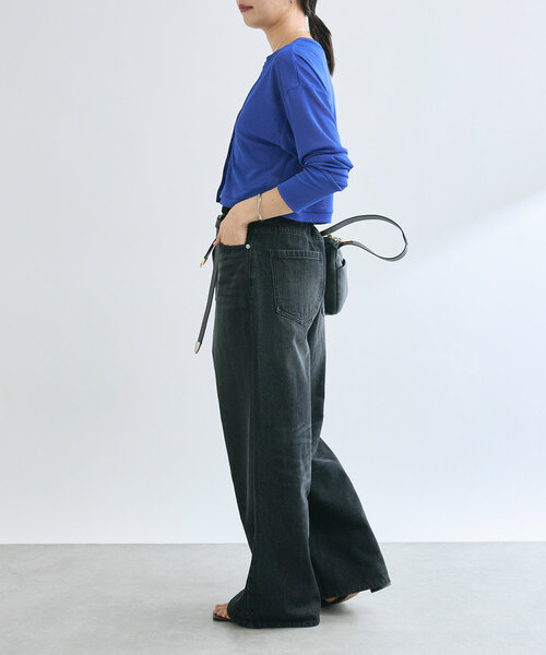 RIVE DROITE（リヴドロワ）の「【MONN.:.(モン)】クルーネックショートカーディガン（Tシャツ/カットソー・レディース・ブラック/ブルー・FREE）」の19枚目の写真