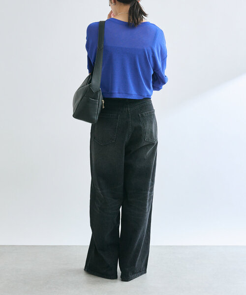 RIVE DROITE（リヴドロワ）の「【MONN.:.(モン)】クルーネックショートカーディガン（Tシャツ/カットソー・レディース・ブラック/ブルー・FREE）」の20枚目の写真