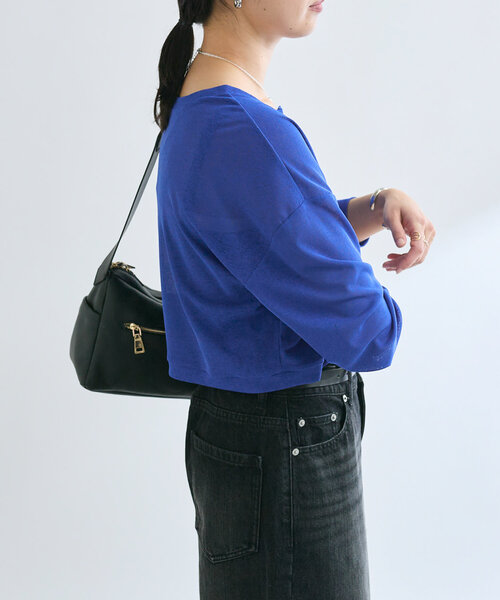 RIVE DROITE（リヴドロワ）の「【MONN.:.(モン)】クルーネックショートカーディガン（Tシャツ/カットソー・レディース・ブラック/ブルー・FREE）」の22枚目の写真